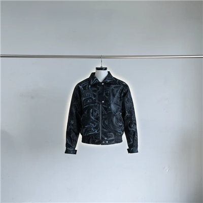 Short Men's Jacket With Ripple Print